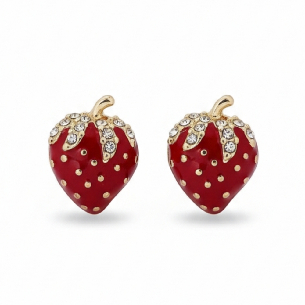 🆕️ Elegant Red Strawberry Earrings